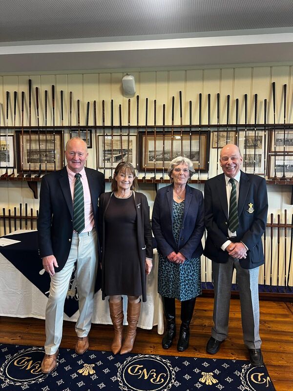 Dr Robin Buckland, Linda Buckland ( ladies Captain 2026) Brenda Fenton (2025 ladies Captain) Jeremy 