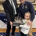 <Robin Buckland with James Corry (and daughter) Northam Ship matchplay winner